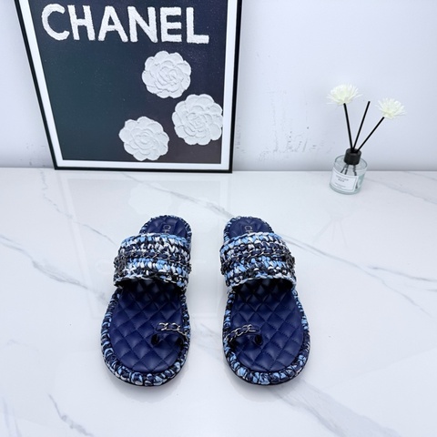 chanel香奈兒 編制涼拖 37.5碼  已貼底