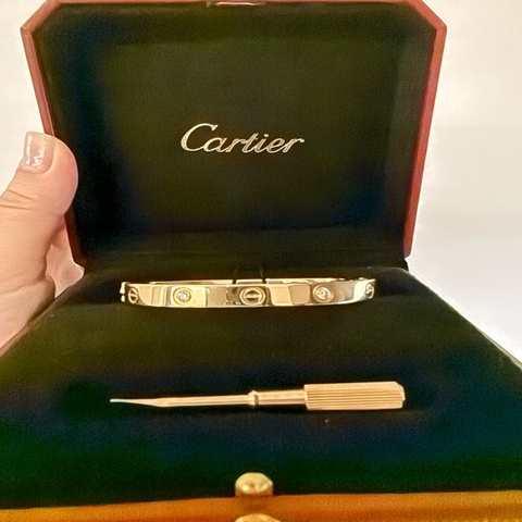 Cartier LOVE 手鐲 #17  四鑽 玫瑰金