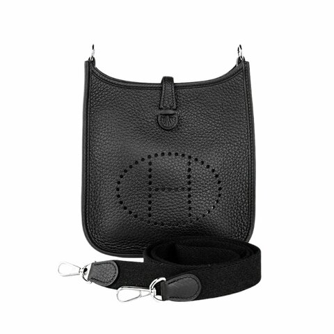 🖤 鑒定師的收藏 🖤 愛馬仕 Evelyne 16 黑色銀扣 B刻 迷你斜背包｜HERMÈS TPM Noir【低調鬆弛．高級日常感】