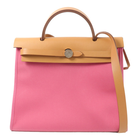 HERMES 帆布Herbag PM手挽肩背兩用袋Pink