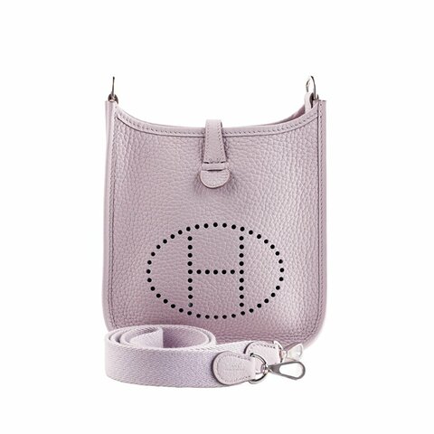 🖤 鑒定師的收藏 🖤 愛馬仕 依芙琳 16 夢幻淡紫銀釦 W刻 HERMÈS Evelyne TPM Mauve Mauve Pale【 夢幻紫調、輕奢日常感 】