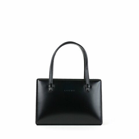 KÉSH 凱仕精品｜LOEWE 博物館包 黑色小牛皮手提包｜Mini Museo Tote Bag ｜黑色 Mini Tote 小方包