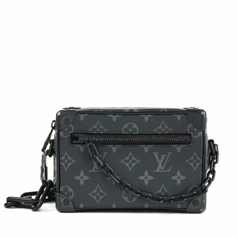 KÉSH 凱仕精品｜近全新 Louis Vuitton Mini Soft Trunk 黑灰老花斜背包｜LV Monogram 迷你硬箱包｜黑色五金鏈條包