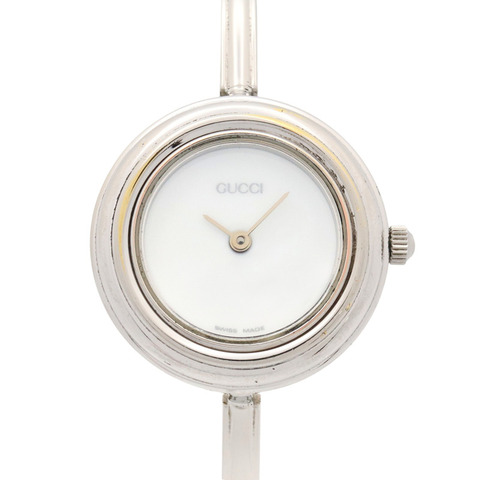 Gucci GUCCI 可更換錶圈女士腕錶，不鏽鋼材質，白色，11/12.2英寸