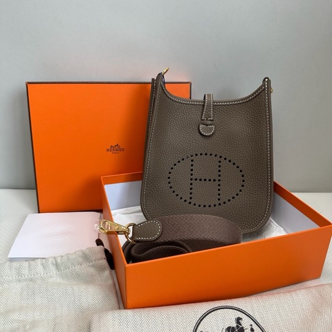 愛馬仕/Hermes 伊芙琳mini 大象灰 U刻  togo皮 99新