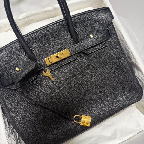 Hermes Birkin30 黑金 愛馬仕 Togo Retourne 內縫 stamp X Noir kelly25