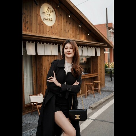 Celine賽琳 黑金凱旋門鏈條法棍包 99新✨️