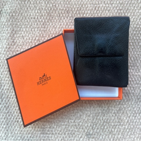 Hermes Bastia 愛馬仕經典黑色零錢包