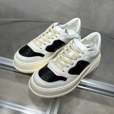 全新閒置Gucci/古馳 Embossed 餅乾鞋 黑白 尺碼/5.5 39.5碼