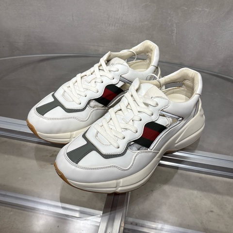 GUCCI/古馳 Rhyton 低幫鏤空 老爹鞋 白色 尺碼/UK7 41碼