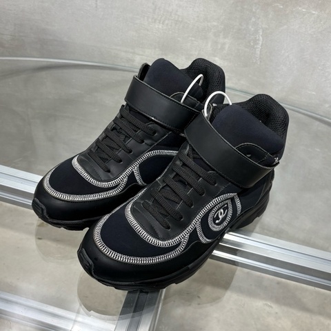香奈兒 CHANEL 高幫側邊LOGO 運動鞋 35.5 碼