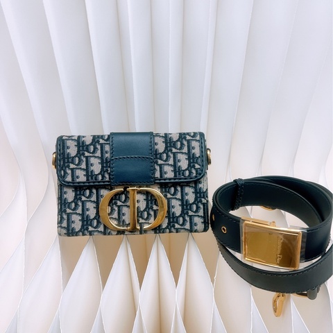 Dior 30 montaigne 藍色老花蒙田盒子/斜挎包