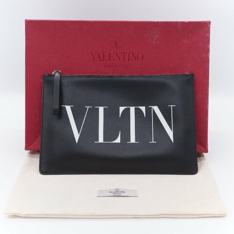 Valentino范倫鐵諾 VLTN 黑色 小牛皮手拿包
