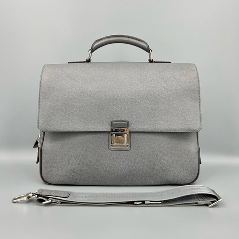 Louis Vuitton 路易威登 Taiga全皮壓紋商務公文包手提斜挎包 39*28