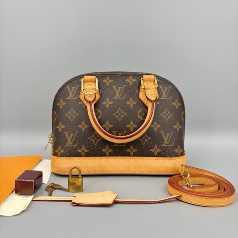 LouisVuitton 路易威登 Alma BB貝殼老花手提斜挎包 尺寸24*18