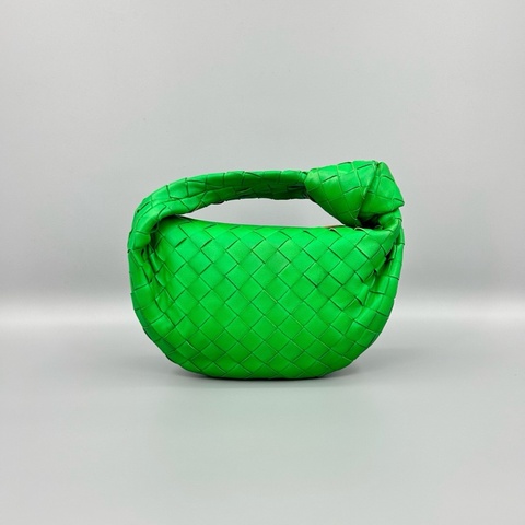 Bottega Veneta葆蝶家 Jodie绿色全皮编织手拿包 23*12