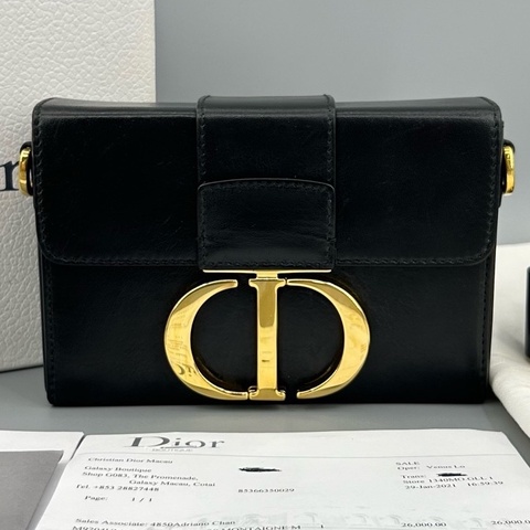 Dior 迪奧 黑金蒙田box單肩斜挎包 17.5*12