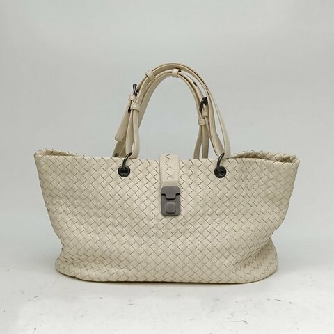 BOTTEGA VENETA 米色牛皮手提包肩背包