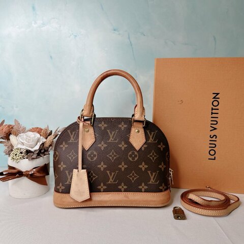 LV Alma BB老花手提斜背包