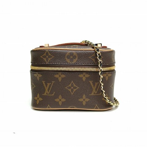 LOUIS VUITTON Nice化妝包Nano老花PVC晶片肩背包