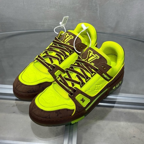 Louis Vuitton/路易威登 LV Trainer 低幫板鞋 螢光棕 尺碼/UK6 40碼