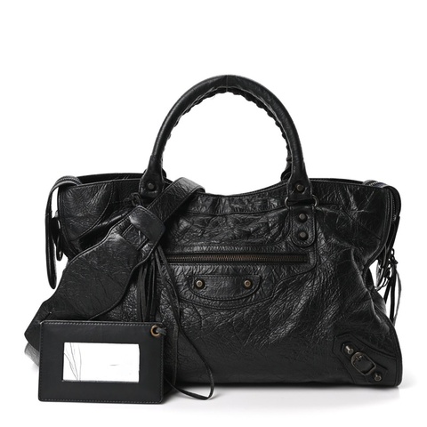 Balenciaga Classic City 黑色機車包｜附背帶鏡子｜經典停產款 可肩背手拿