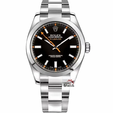【大眾名錶】ROLEX 勞力士116400VG MILGAUSS系列 抗磁款 黑色面盤 橘色閃電針 大眾名錶B1423