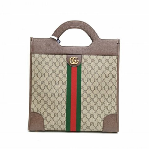 GUCCI 老花PVC金扣ophidia系列經典手提包肩背包