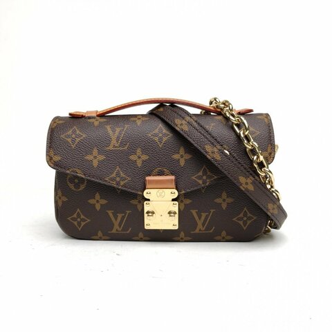 LOUIS VUITTON MetisPochette橫版郵差包老花PVC金扣晶片肩背包