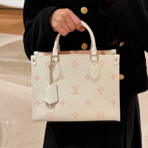 👜LV路易威登｜on the go草莓牛奶托特包｜小號｜99新