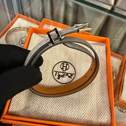 Hermes Pop H double tour bracelet  黑銀