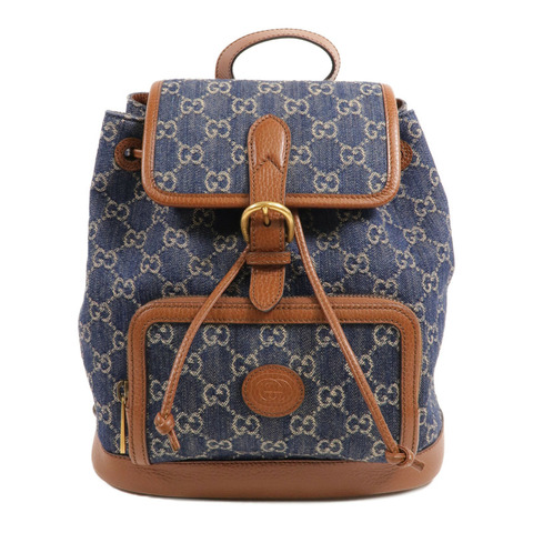 GUCCI Denim/牛皮皮革GG Backpack背包