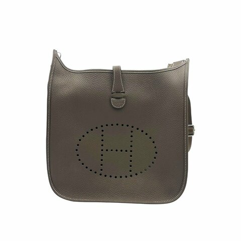 【美收精品】HERMES  Evelyne 29大象灰色斜背包 C-652【隔月月中將轉賣至日本 上架期限30天】