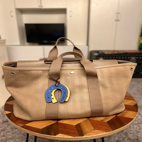HERMES Valparaiso MM tote 手提包 托特包 灰褐色 Herbag Zip