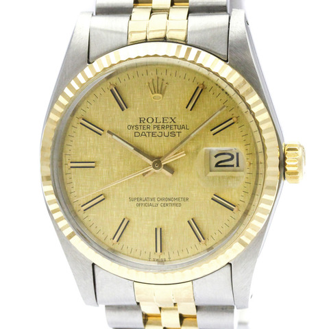 勞力士 Datejust 16013 18K 金鋼女錶（拋光）