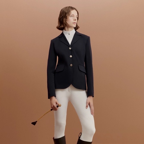 Hermes Veste de concours Jump全新未拆標38號愛馬仕全新西裝外套貨號700133E藍色西裝外套Hermes全新外套