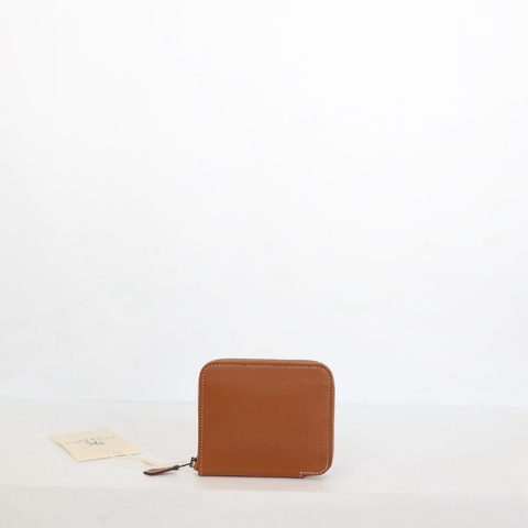 全新Hermes 絲巾短夾/金棕色