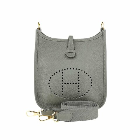 🖤 鑒定師的收藏 🖤 愛馬仕 Evelyne 16 雲灰色金扣 U刻 迷你斜背包｜HERMÈS TPM Gris Nuage【雲霧灰調．溫柔高級感】