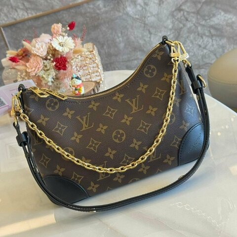 LV M45831 BoulognePM 黑色牛角包