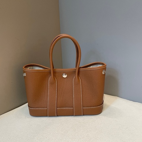 HERMES/愛馬仕 mini garden party 金棕銀扣Neo花園包手提包