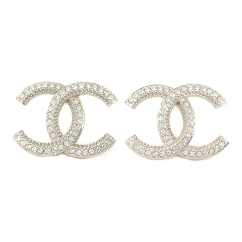CHANEL 金屬/水晶Pierced Earring耳環