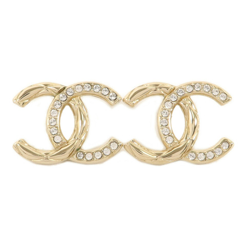 CHANEL 金屬/水晶Pierced Earring耳環