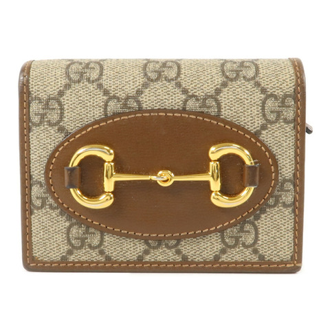 GUCCI 塗層帆布Horsebit 1955 Card Case Wallet錢包