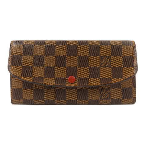 LOUIS VUITTON Damier Portefeuille Emilie Long Wallet金扣長錢包