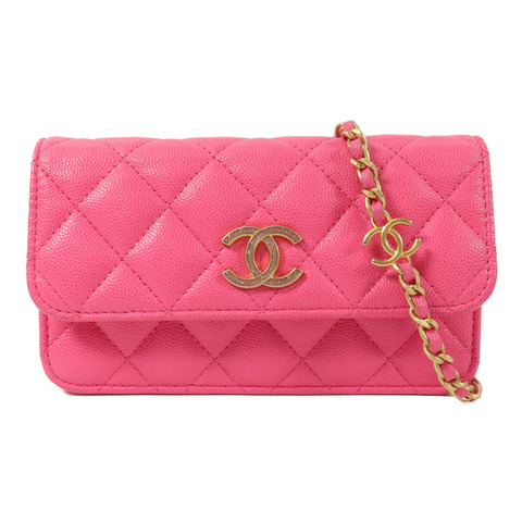 CHANEL 牛皮皮革Chain Shoulder鏈帶肩背袋