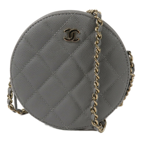 CHANEL 牛皮皮革Round Clutch With Chain鏈帶肩背袋
