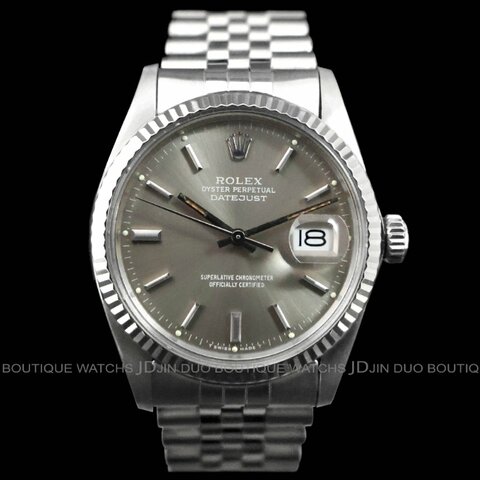 金鐸精品~2538 ROLEX勞力士16014 Datejust 36mm蠔式日誌型灰色面盤自動上鍊男用腕錶