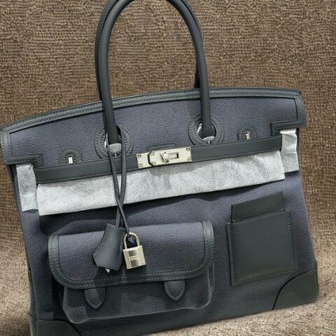 【精選天菜】HERMES CARGO 35CM 霧霾灰 K刻