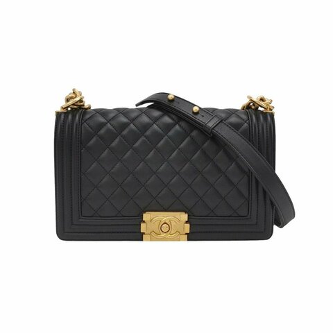 Chanel Classic Flap 經典款中型牛皮雙C扣皮穿鏈單肩包晶片款