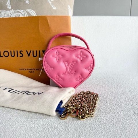 【威選精品】💖 Louis Vuitton Pop My Heart 粉色桃心愛心鏈條包 💖